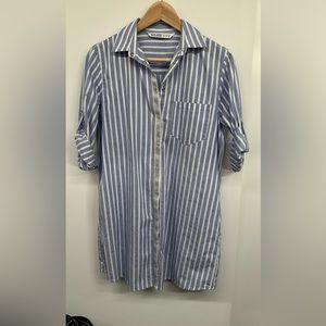 Zara long button down shirt